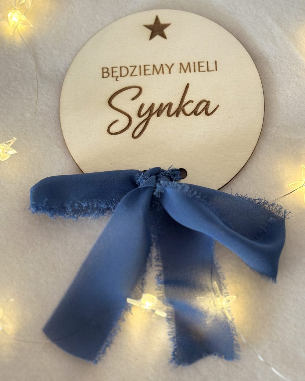 Drewniana tabliczka „Będziemy mieli synka”