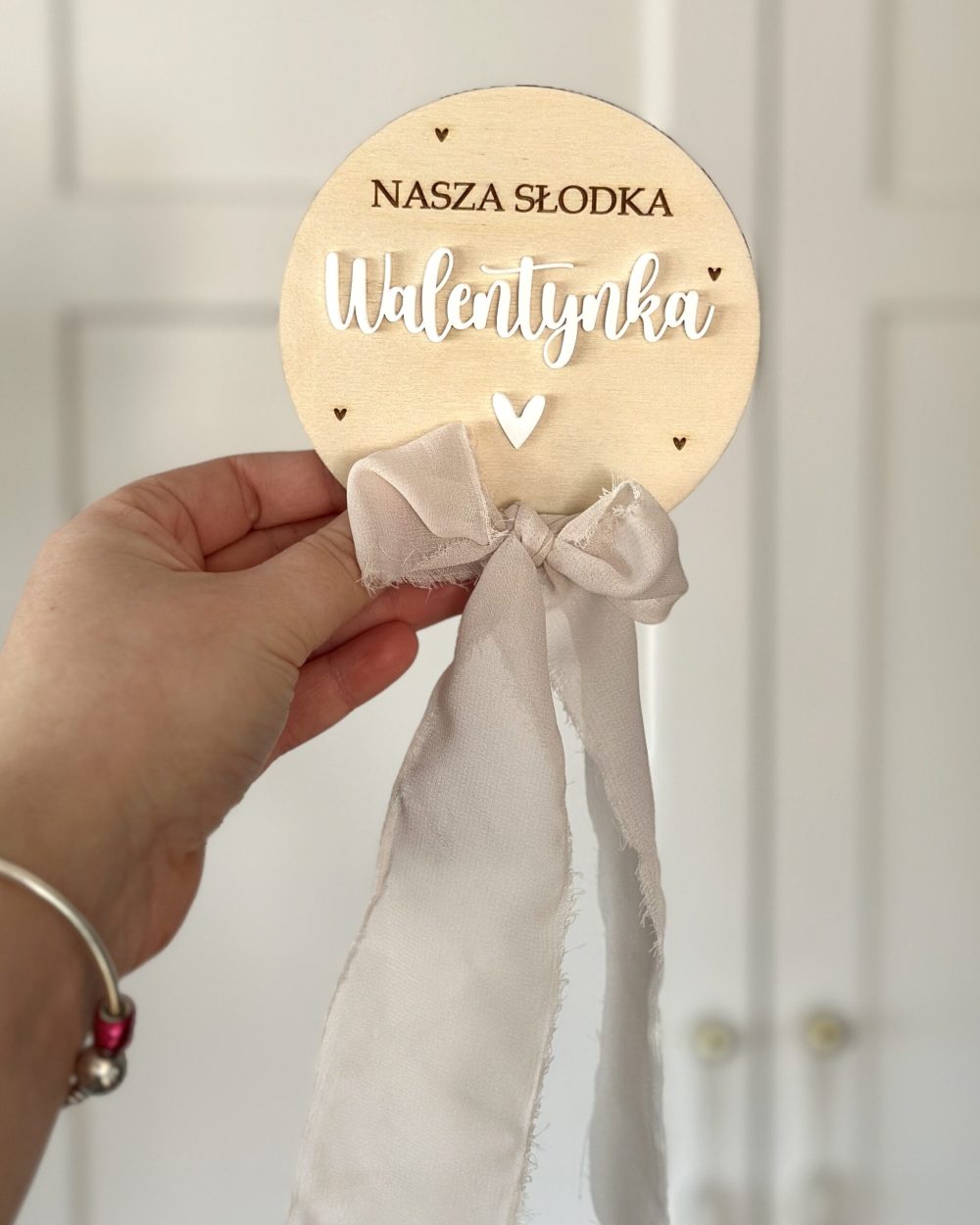 Drewniana tabliczka „Nasza słodka walentynka”